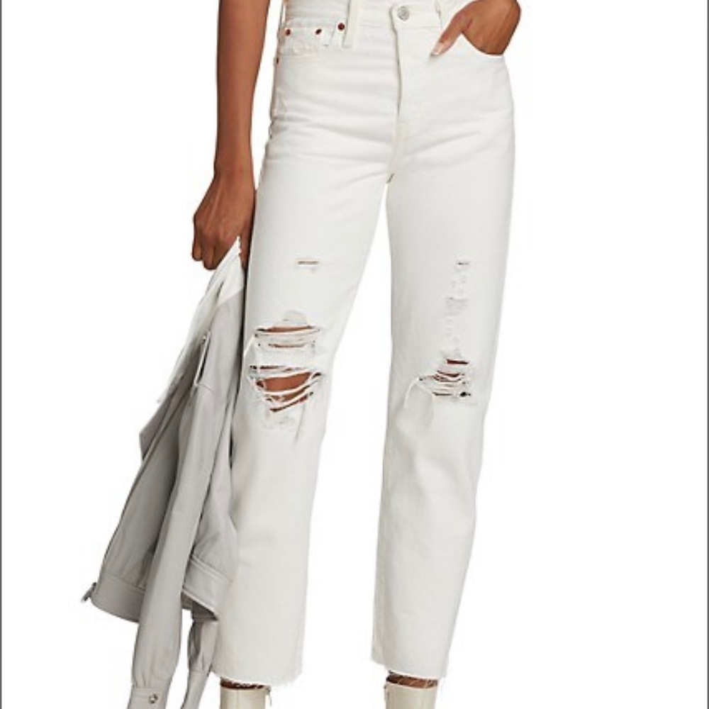 Levi’s Premium Wedgie Straight White Jeans